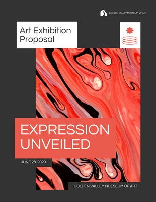 premium interactive Template: Dark Minimalist Art Exhibition Event Proposal