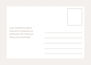 Beige Minimalist Business Thankyou Postcard - Page 2