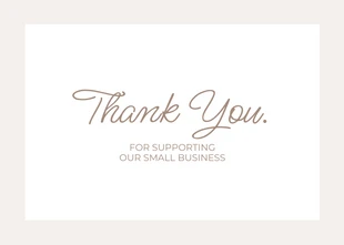 Free  Template: Beige Minimalist Business Thankyou Postcard