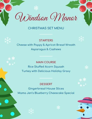 premium  Template: Pastel Christmas Menu