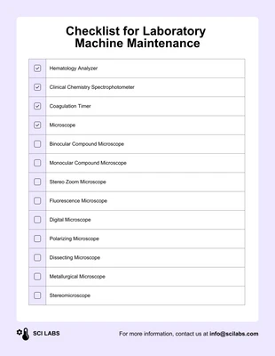 premium interactive Template: Downloadable Laboratory Machine Job Aid Template