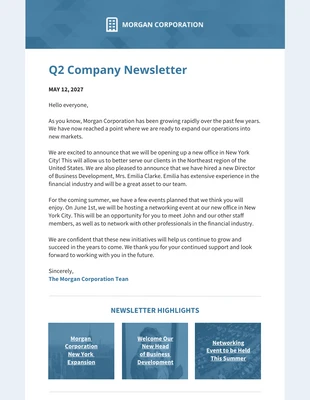 business accessible Template: Business Corporation Newsletter Template