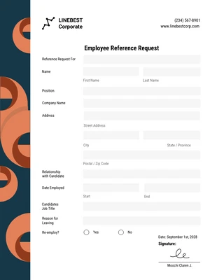 premium  Template: 3D Shape Employee Reference Request Form Template