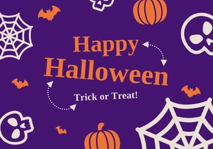 Free  Template: Purple And Orange Cute Halloween