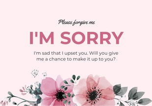 Free  Template: Light Pink Modern Aesthetic Apology Card