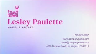 Gradient Minimalist Make-Up Artist Business Card - Page 2