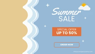 Free  Template: Blue Summer Fashion Sale Banner