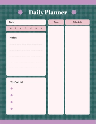 Free  Template: Personal Daily Planner Template