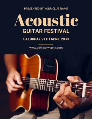 Free  Template: Acoustic Guitar Festival Flyer Template