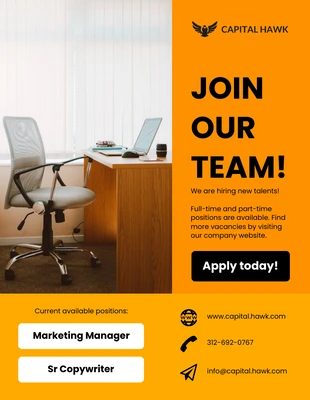 business  Template: Orange Hiring Poster