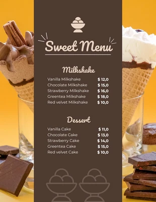 Free  Template: Yellow Gradient Modern Photo Sweet Dessert Menu