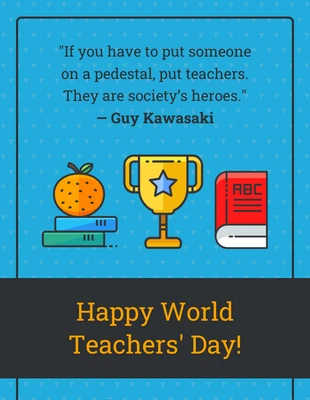 Free  Template: Inspirational World Teachers' Day Quote Pinterest Post