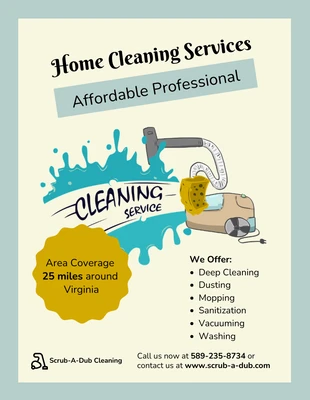 premium  Template: Professional Home Cleaning Service Flyer Template