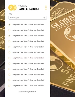 Free  Template: Professional My Daily Bank Checklist Template