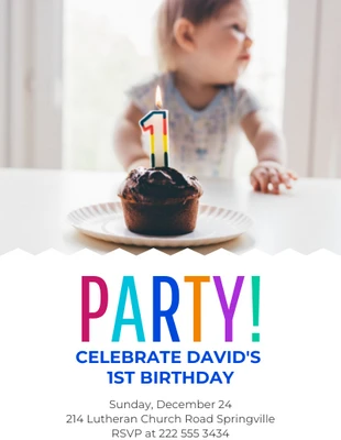 premium  Template: 1st Birthday Invitation