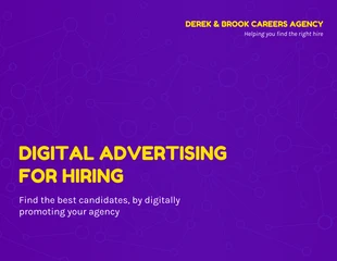 premium  Template: Purple Yellow Digital Advertising For Hiring White Paper Template