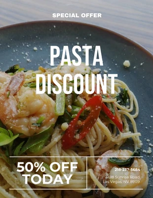 Free  Template: Pasta Discount Offer Flyer Template