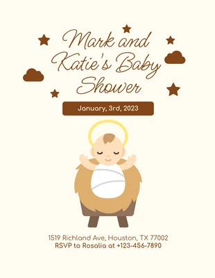 Free  Template: Baby Shower Illustration Flyer Template