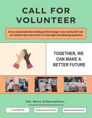 Free  Template: Minimalist Volunteering Flyer Template