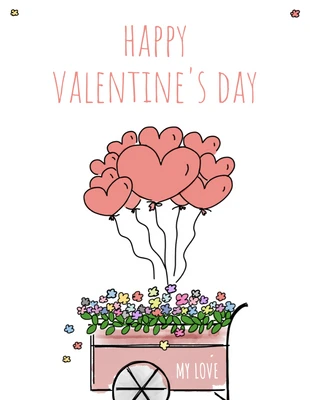 Free  Template: Pink Balloons Valentine's Day Pinterest Post