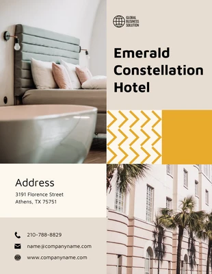 Free  Template: Beige Yellow Hotel Brochure Template