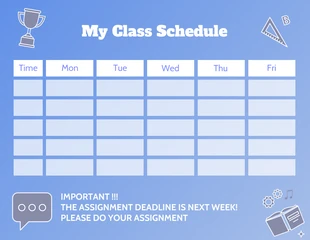 Free  Template: Gradient Modern Illustration My Class Schedule Template