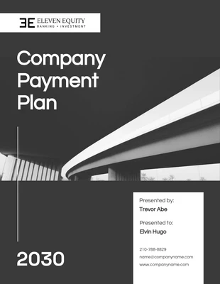 Free  Template: Black White Company Payment Plan Template