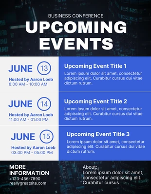 Free  Template: Upcoming Events Flyer Template