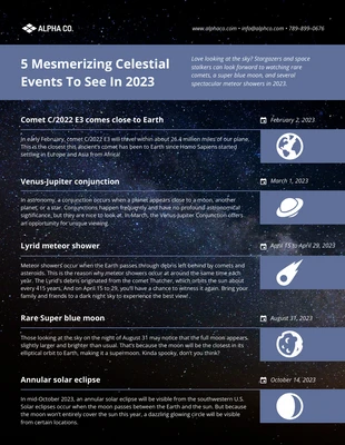 Free  Template: Celestial Events Astronomy Infographic Template