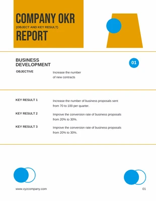 Free  Template: Orange Company OKR Report Template