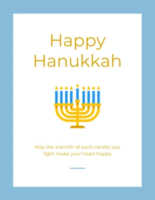 Free  Template: Blue Minimalist Hanukkah Card