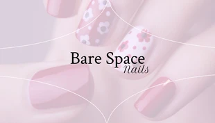 Free  Template: Modern Minimalist Pink Business Card Nail-Art