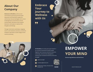 Free interactive Template: Blue Cream Mental Health Tri-fold Brochure Template