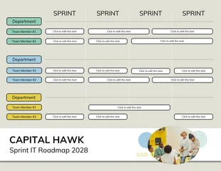 Free  Template: Retro Blank IT Sprint Roadmap Template