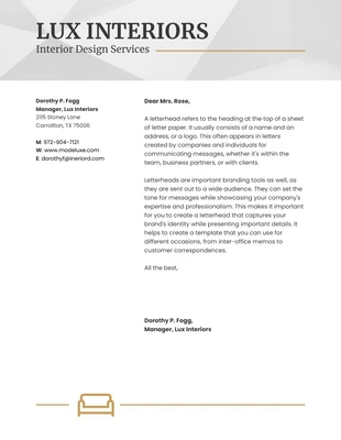 business  Template: Interior Design Business Letterhead