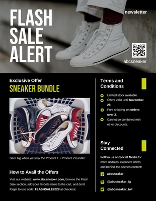 premium  Template: Sneaker Flash Sale Alerts Newsletter Template