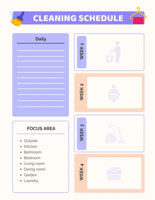 Free  Template: Purple Cream Clean Home Schedule Template