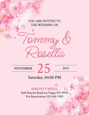 Free  Template: Watercolor Floral Wedding Invitation Flyer Template