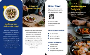 Free  Template: Mediterranean Feast Menu Double Parallel Fold Brochure Template