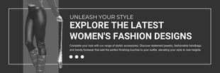 Free  Template: Dark Black Simple Fashion Design Banner