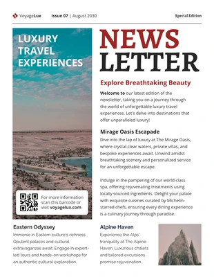 business  Template: Luxury Travel Newsletter Template