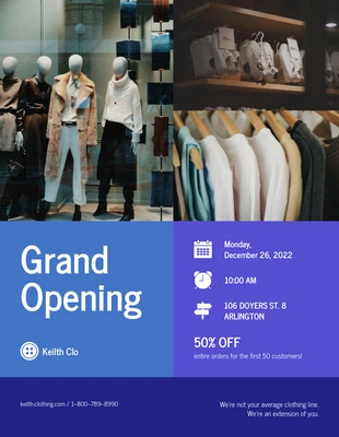 Free  Template: Fashion Store Grand Opening Advertising Flyer Template