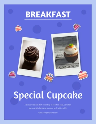 Free  Template: Special Breakfast Cupcake Flyer Template