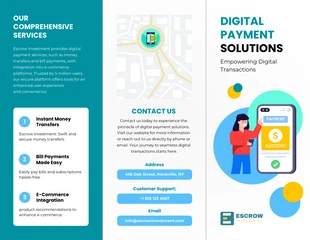 Free  Template: Digital Payment Solutions Z-Fold Brochure Template