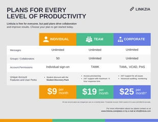 premium  Template: Plan Comparison Chart Infographic Template