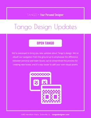 Free  Template: Tango Design Updates Email Newsletter Template