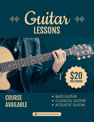 Free  Template: Guitar Lessons Flyer Template