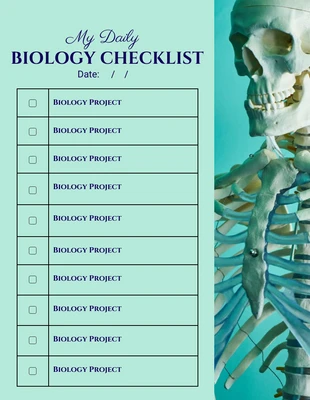 Free  Template: Light Green Daily Biology Checklist Template