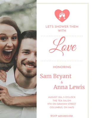 premium  Template: Couple Photo Bridal Shower Invitation