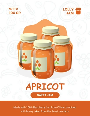 Free  Template: White And Orange Modern Illustration Jam Product Label